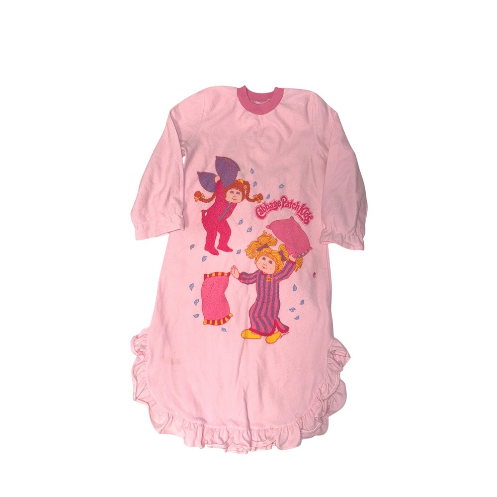 Vintage Cabbage Patch Kids Pink Nightgown Ruffle Pillow Fight Graphic 80s sz 5/6